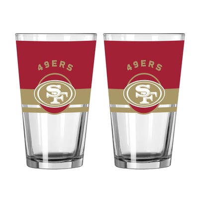 San Francisco 49ers Logo Brands Two-Piece 16oz. Horizon Pint Glass Set
