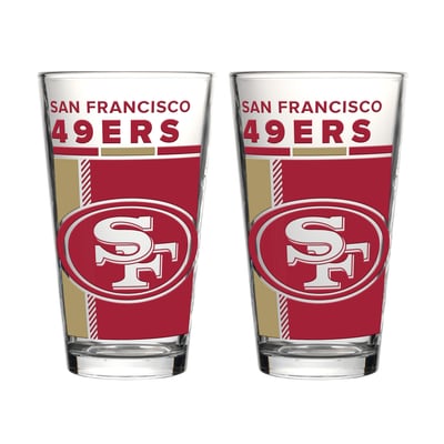 San Francisco 49ers Logo Brands Two-Piece 16oz. Pint Glass Set