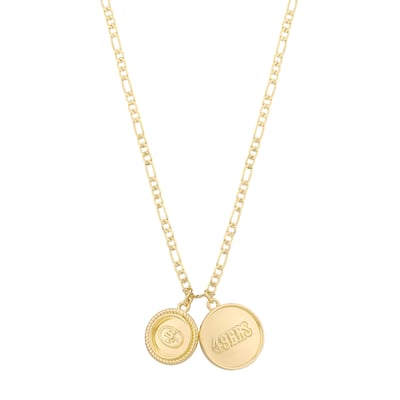 San Francisco 49ers LUV AJ Double Coin Logo Necklace