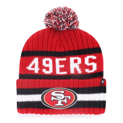 San Francisco 49ers '47 Bering Cuffed Knit Hat with Pom - Scarlet