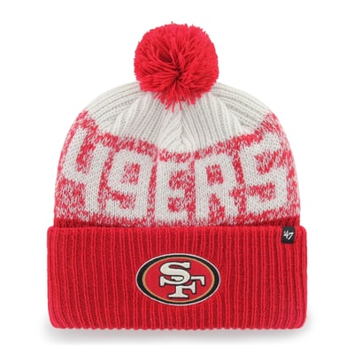  San Francisco 49ers '47  Bone Chill Cuffed Knit Hat with Pom - Scarlet