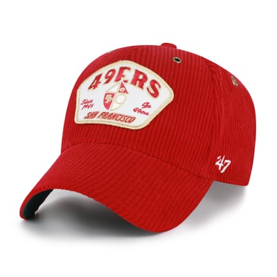 San Francisco 49ers '47 Throwback Accordia Corduroy MVP Adjustable Hat - Scarlet