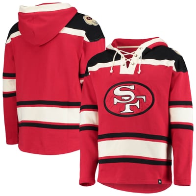 San Francisco 49ers '47 Throwback Lacer Pullover Hoodie - Scarlet