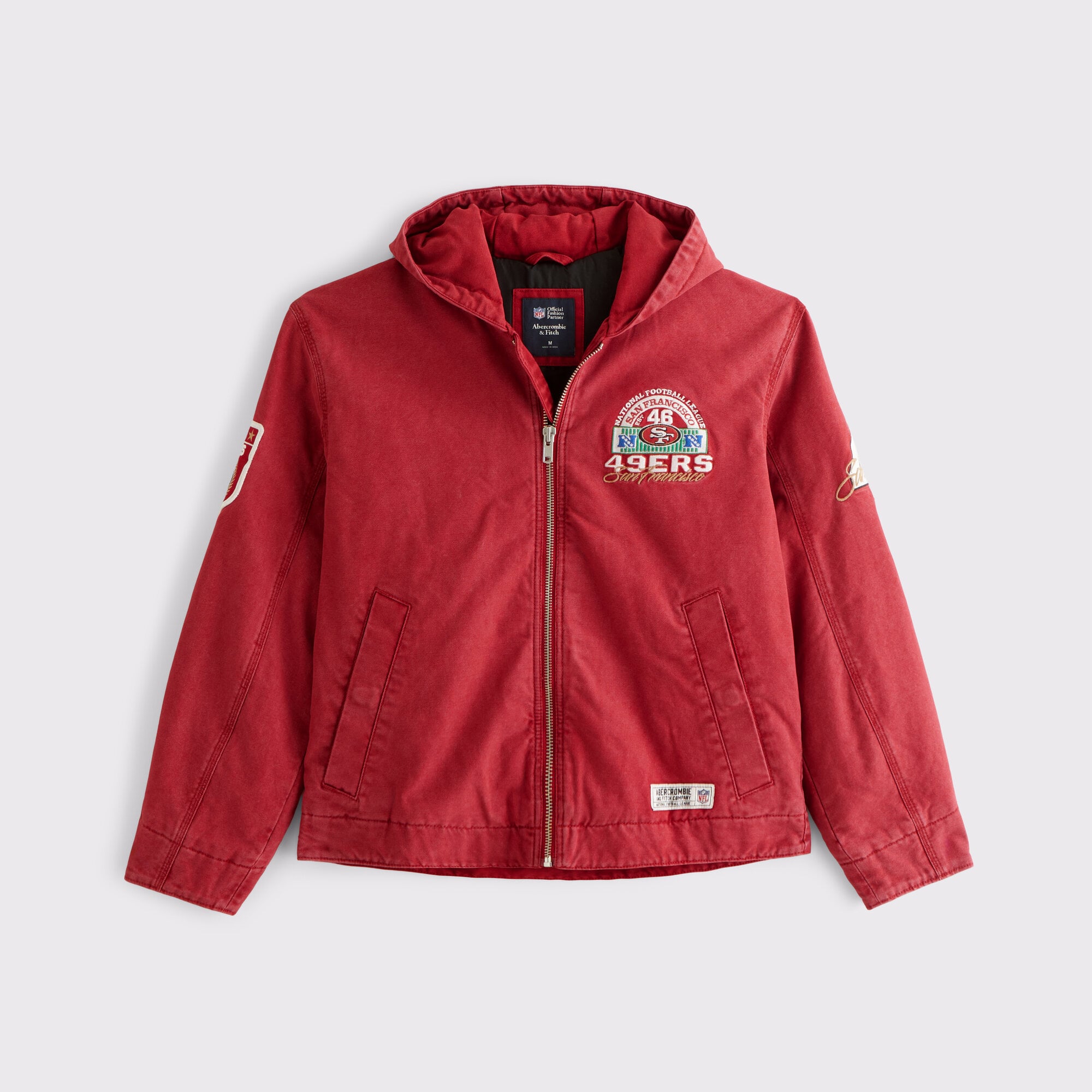 Men's San Francisco 49ers Abercrombie & Fitch Scarlet Workwear Hooded ...