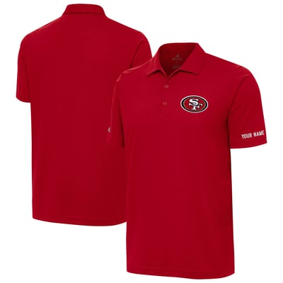 San Francisco 49ers Antigua  Personalized Tribute Polo - Scarlet