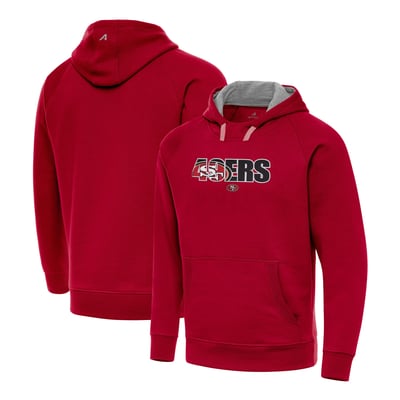San Francisco 49ers Antigua Woodland Camo Victory Hoodie - Scarlet