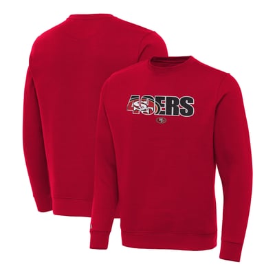San Francisco 49ers Antigua Woodland Camo Victory Sweatshirt - Scarlet