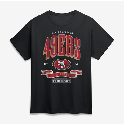 San Francisco 49ers Bud Light T-Shirt - Black