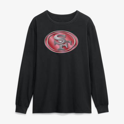 San Francisco 49ers  Metallic Mascot Long Sleeve T-Shirt - Black