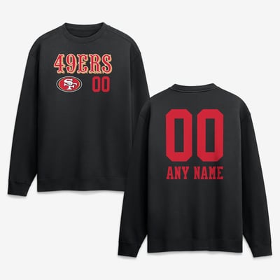 San Francisco 49ers  Touchdown Wordmark Personalized Name & Number Sweatshirt - Black