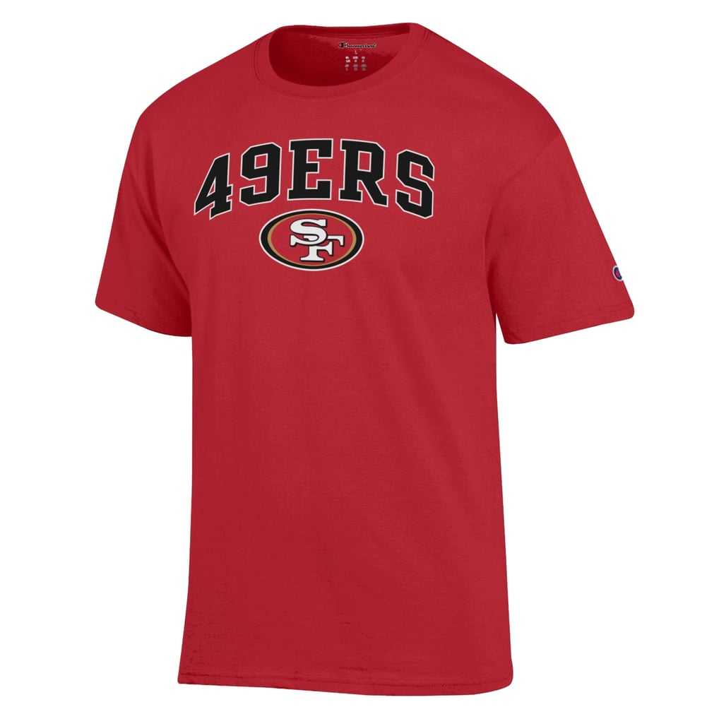 Men s Champion Scarlet San Francisco 49ers Arch Over Logo T Shirt men-s-champion-scarlet-san-francisco-49ers-arch-over-logo-t-shirt