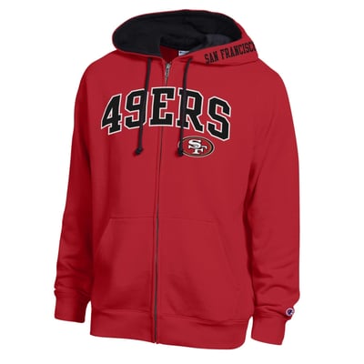  San Francisco 49ers Champion Full-Zip Hoodie -  Scarlet/Black