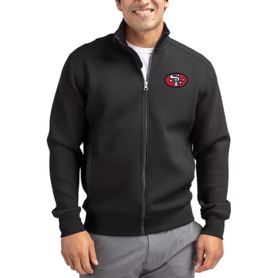 San Francisco 49ers Cutter & Buck Throwback Roam Eco Recycled Full-Zip Jacket - Black