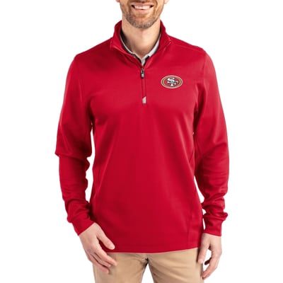  San Francisco 49ers Cutter & Buck Traverse Stretch Quarter-Zip Top - Red