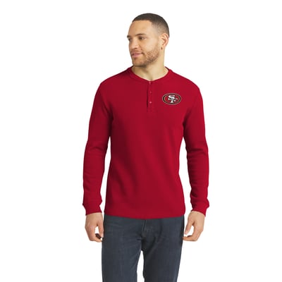  San Francisco 49ers Darius Rucker Collection by Fanatics Waffle-Knit Henley Long Sleeve T-Shirt - Scarlet