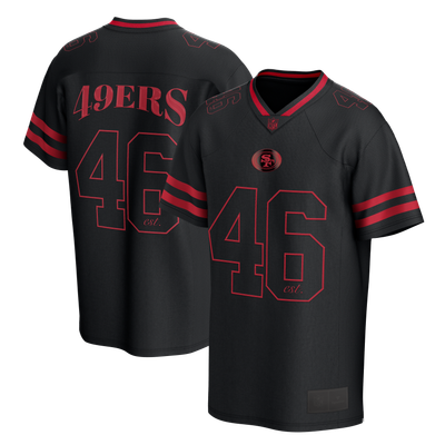 San Francisco 49ers Fanatics After Hours Fashion Mesh Jersey Top - Black