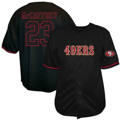 Christian McCaffrey San Francisco 49ers Fanatics Big & Tall Button-Up Baseball Jersey - Black
