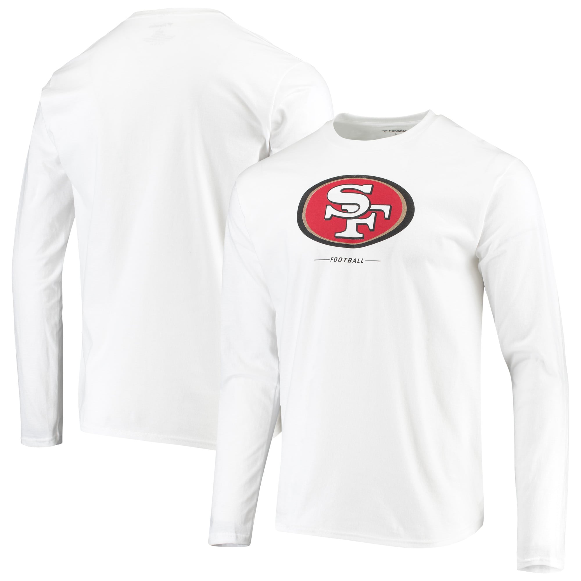 Men's Fanatics White San Francisco 49ers Team Lockup Long Sleeve T