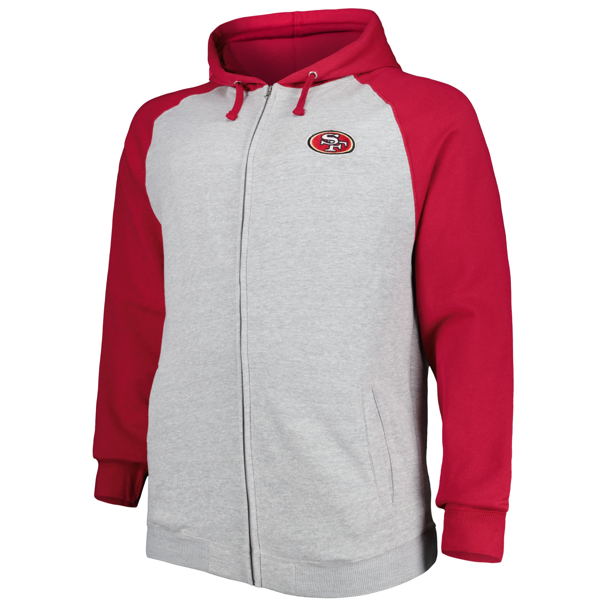 Men's Heather Gray San Francisco 49ers Big & Tall Fleece Raglan