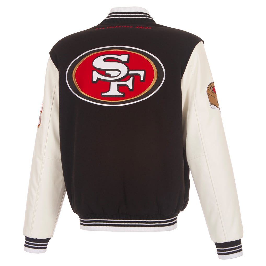 JH Design San Francisco 49ers Black Reversible Fleece Full Snap Jacket