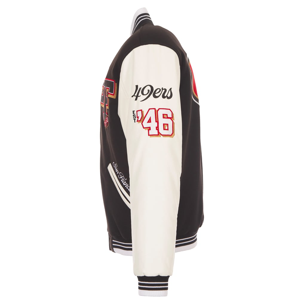 JH Design San Francisco 49ers Black Reversible Fleece Full Snap Jacket