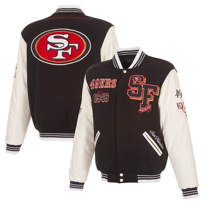  San Francisco 49ers JH Design Reversible Fleece Full Snap Jacket - Black