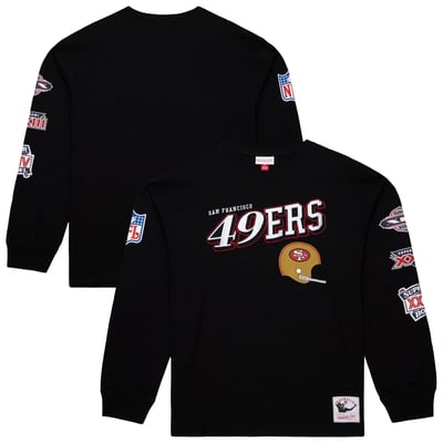  San Francisco 49ers Mitchell & Ness Training Camp Vintage Logos Long Sleeve T-Shirt - Black
