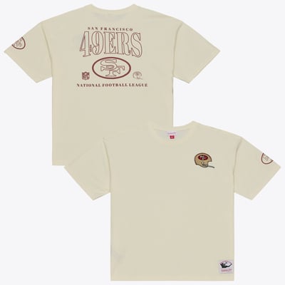  San Francisco 49ers Mitchell & Ness Oversized Heritage Hues T-Shirt - Cream