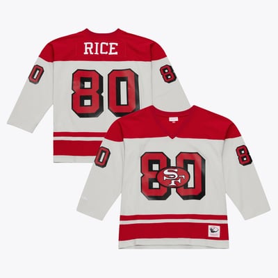 Jerry Rice San Francisco 49ers Mitchell & Ness Too Maxxed Out Hockey Fashion Jersey T-Shirt - Cream
