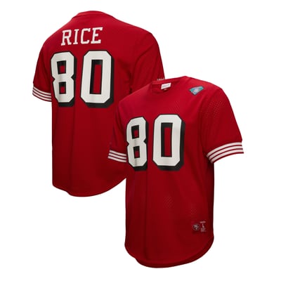 Jerry Rice San Francisco 49ers Mitchell & Ness Retired Player Name & Number Mesh Top - Scarlet