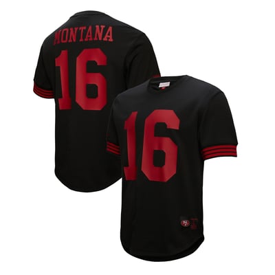 Joe Montana San Francisco 49ers Mitchell & Ness Retired Player Name & Number Mesh Top - Black