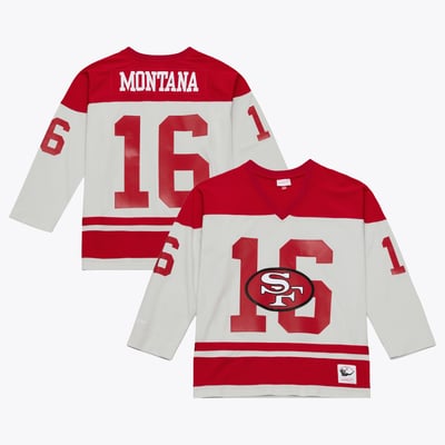 Joe Montana San Francisco 49ers Mitchell & Ness Too Maxxed Out Hockey Fashion Jersey T-Shirt - Gray