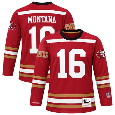 Joe Montana San Francisco 49ers Mitchell & Ness Hockey Jersey - Scarlet
