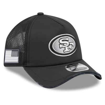 San Francisco 49ers New Era 2026 Salute To Service Apex 9FORTY Adjustable Trucker Hat - Black