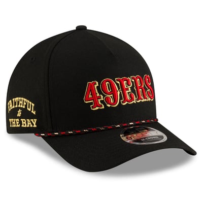  San Francisco 49ers New Era Rivalries Collection Sideline A-Frame 9FORTY Adjustable Hat - Black