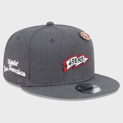 San Francisco 49ers New Era Pennant Pin 9FIFTY Snapback Hat - Charcoal