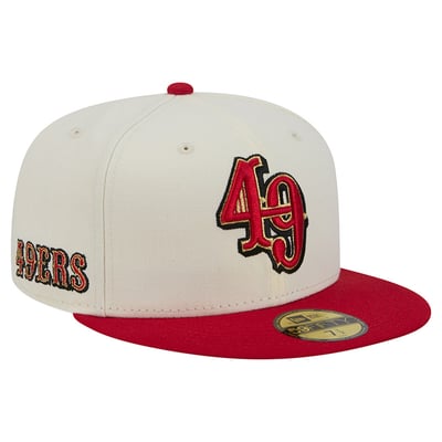 San Francisco 49ers New Era Deceptor 59FIFTY Fitted Hat - Cream/Scarlet