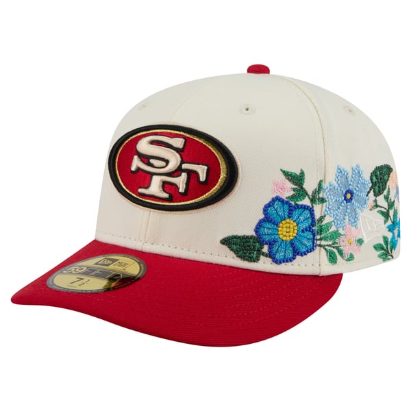 Niners New Era Red Floral Hat New Era 59Fifty San Francisco 49ers Niners Blooming Red  main image 4