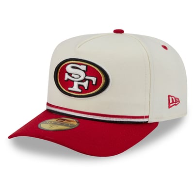 San Francisco 49ers New Era Vintage A-Frame 59FIFTY Fitted Hat - Cream/Scarlet