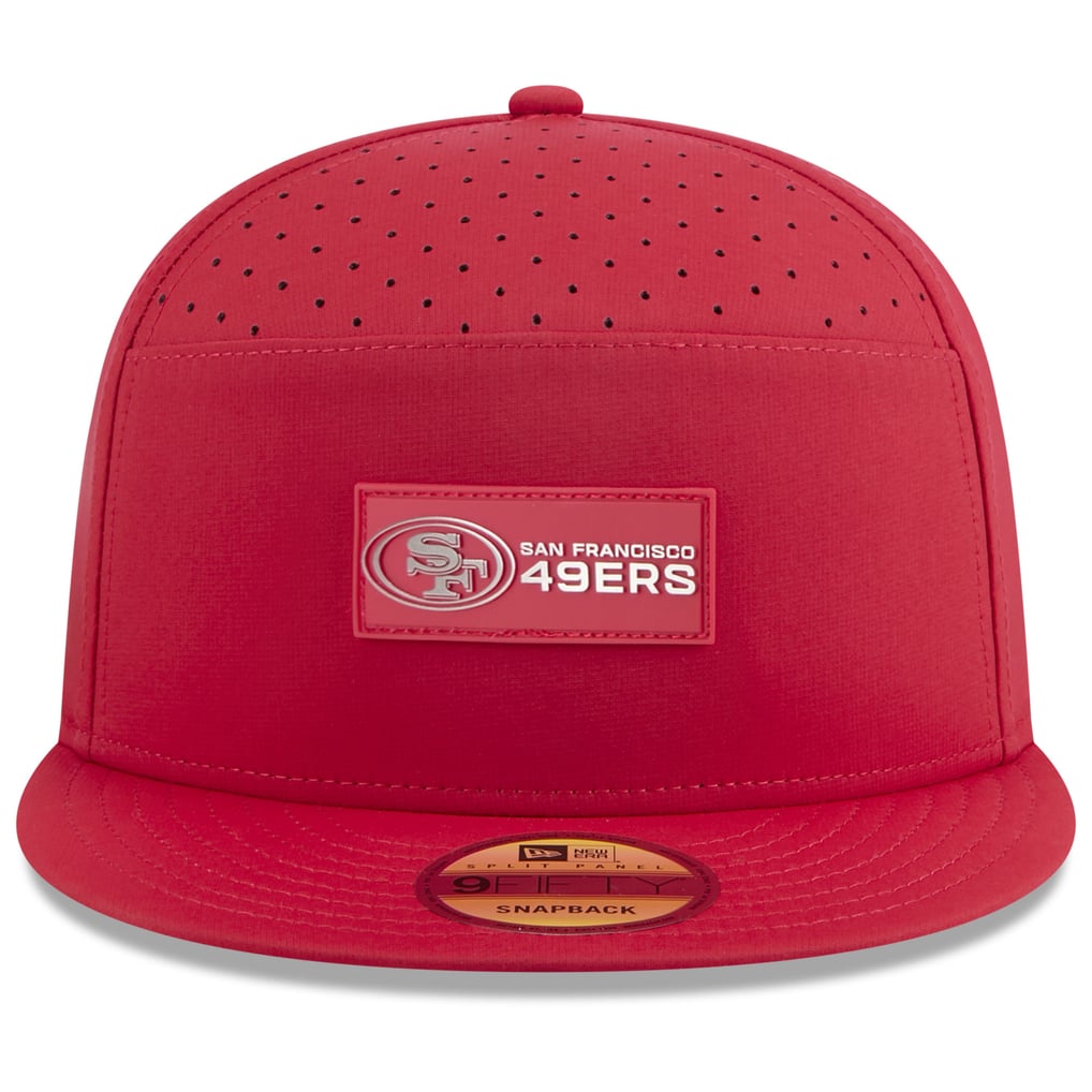 San Francisco 49ers New Era 2025 Sideline  Split Panel 9FIFTY Snapback Hat - Scarlet