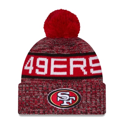 San Francisco 49ers New Era Marled Cuffed Knit Hat with Pom - Scarlet