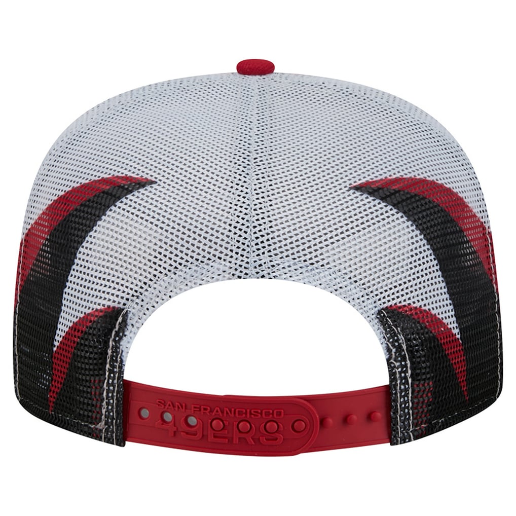New Era San Francisco 49ers Scarlet/Black Mesh A-Frame 9FIFTY Snapback ...