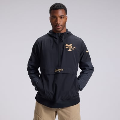  San Francisco 49ers Nike Rivalries Collection Sideline Anorak Half-Zip Jacket - Black