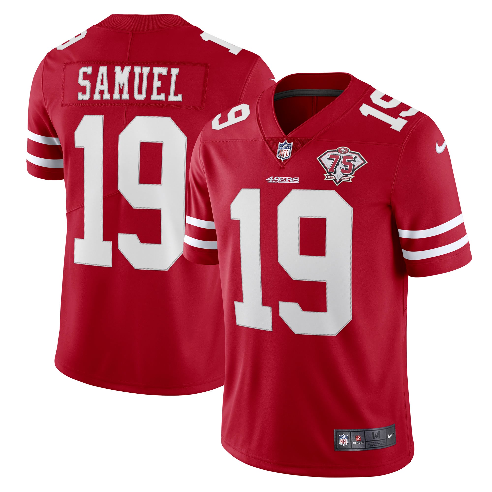 Men's San Francisco 49ers Deebo Samuel Nike Scarlet 75th