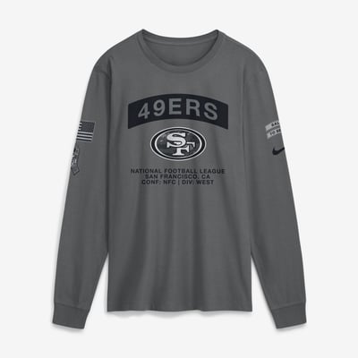  San Francisco 49ers Nike 2026 Salute to Service Long Sleeve T-Shirt - Gray