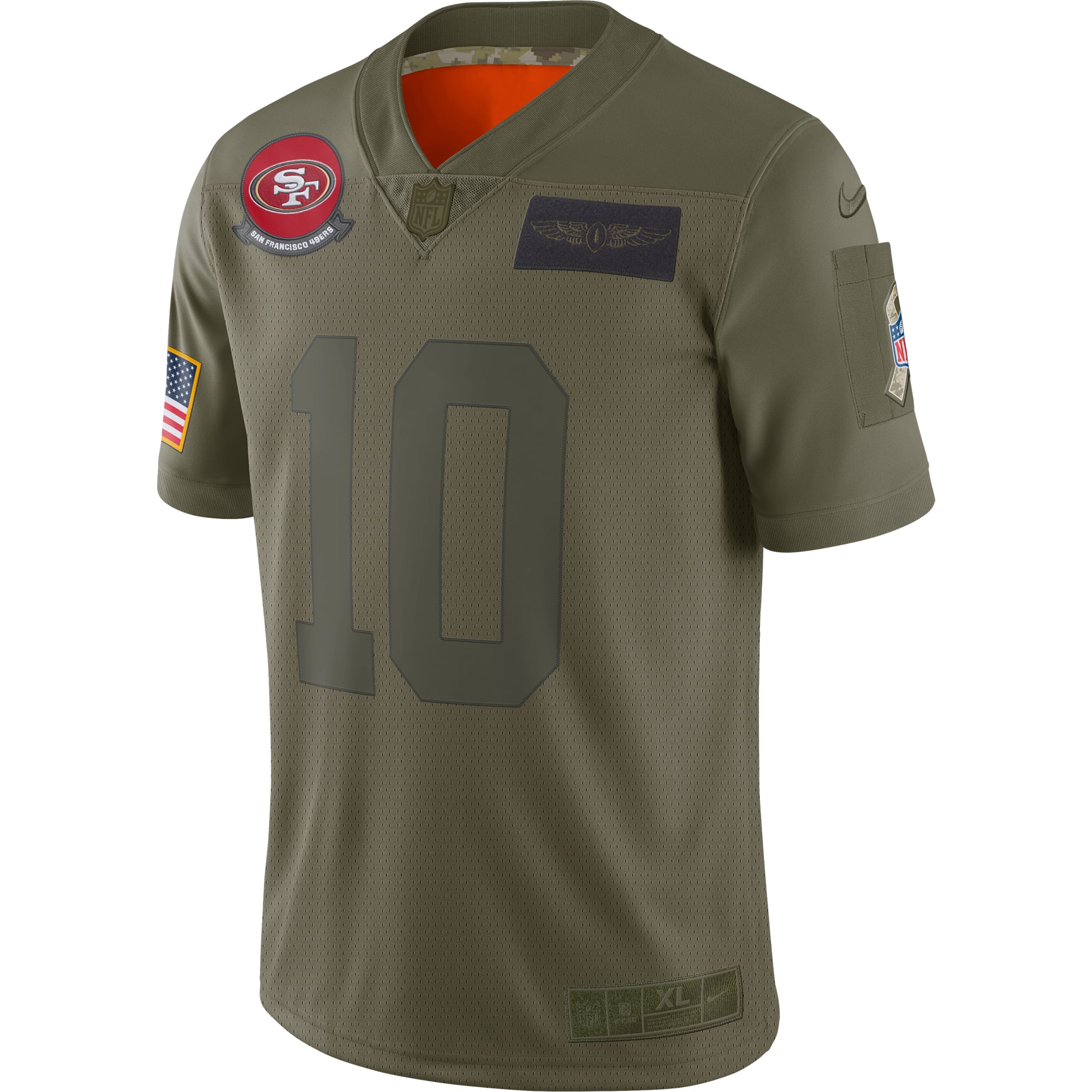 Men's San Francisco 49ers Jimmy Garoppolo Nike Olive 2019 Salute