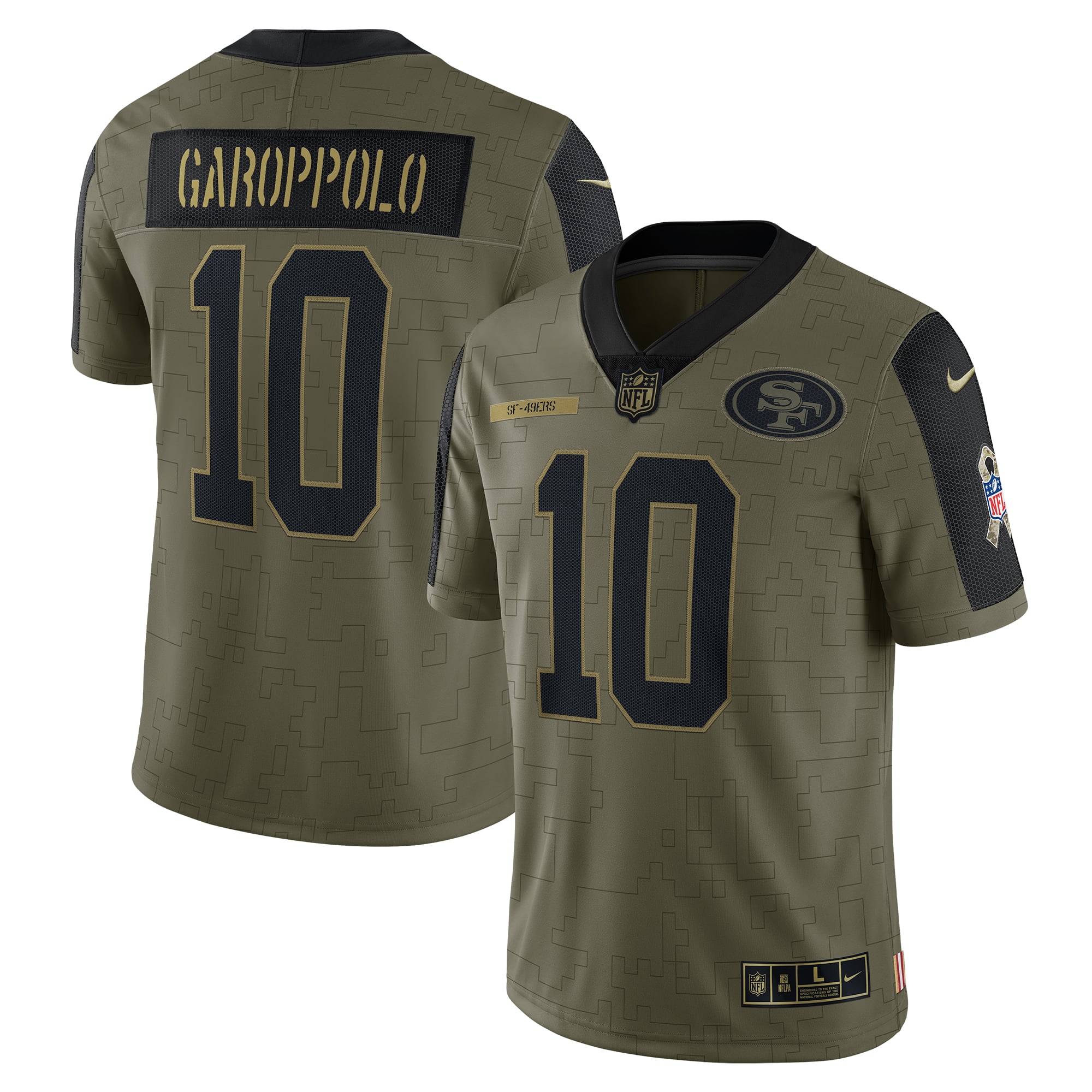 Men's Nike Jimmy Garoppolo Olive San Francisco 49ers Salute To