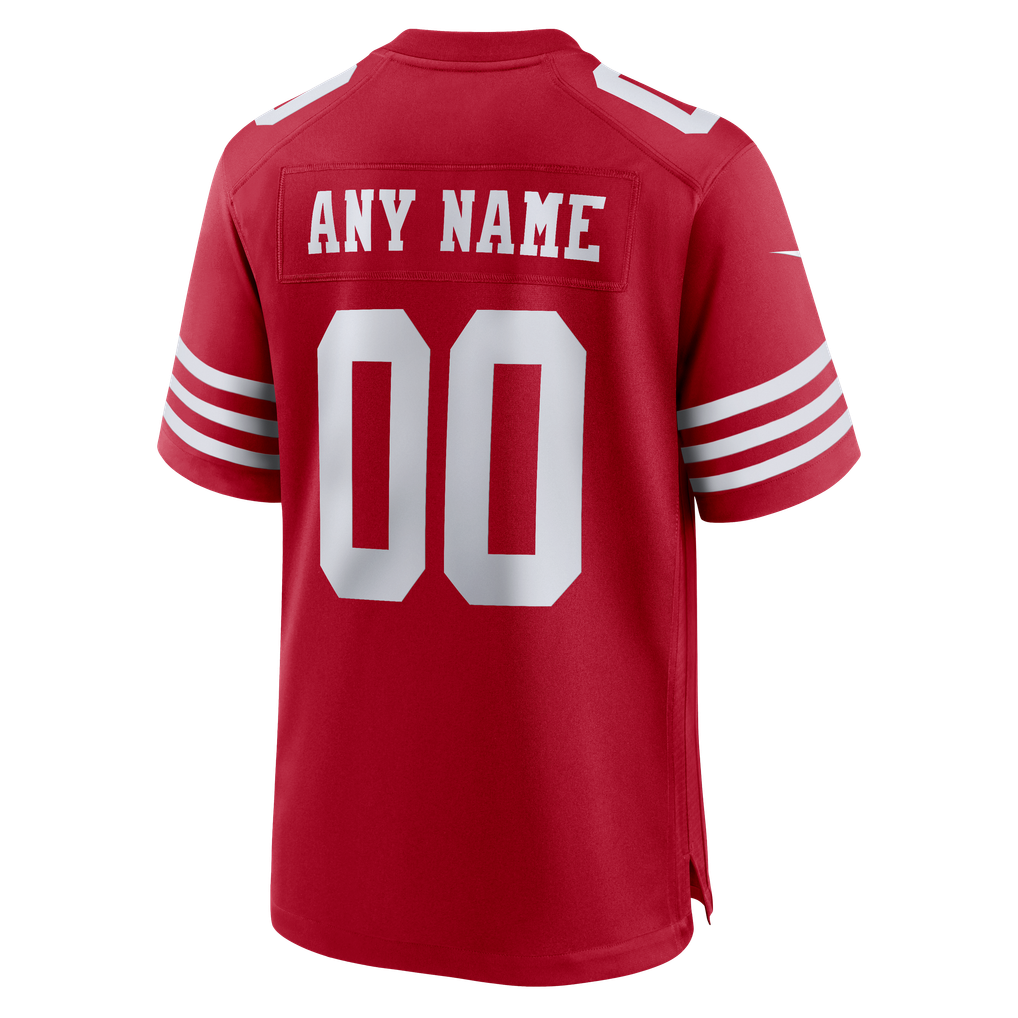 Men's San Francisco 49ers Nike Scarlet 80th Anniversary Custom Game Jersey