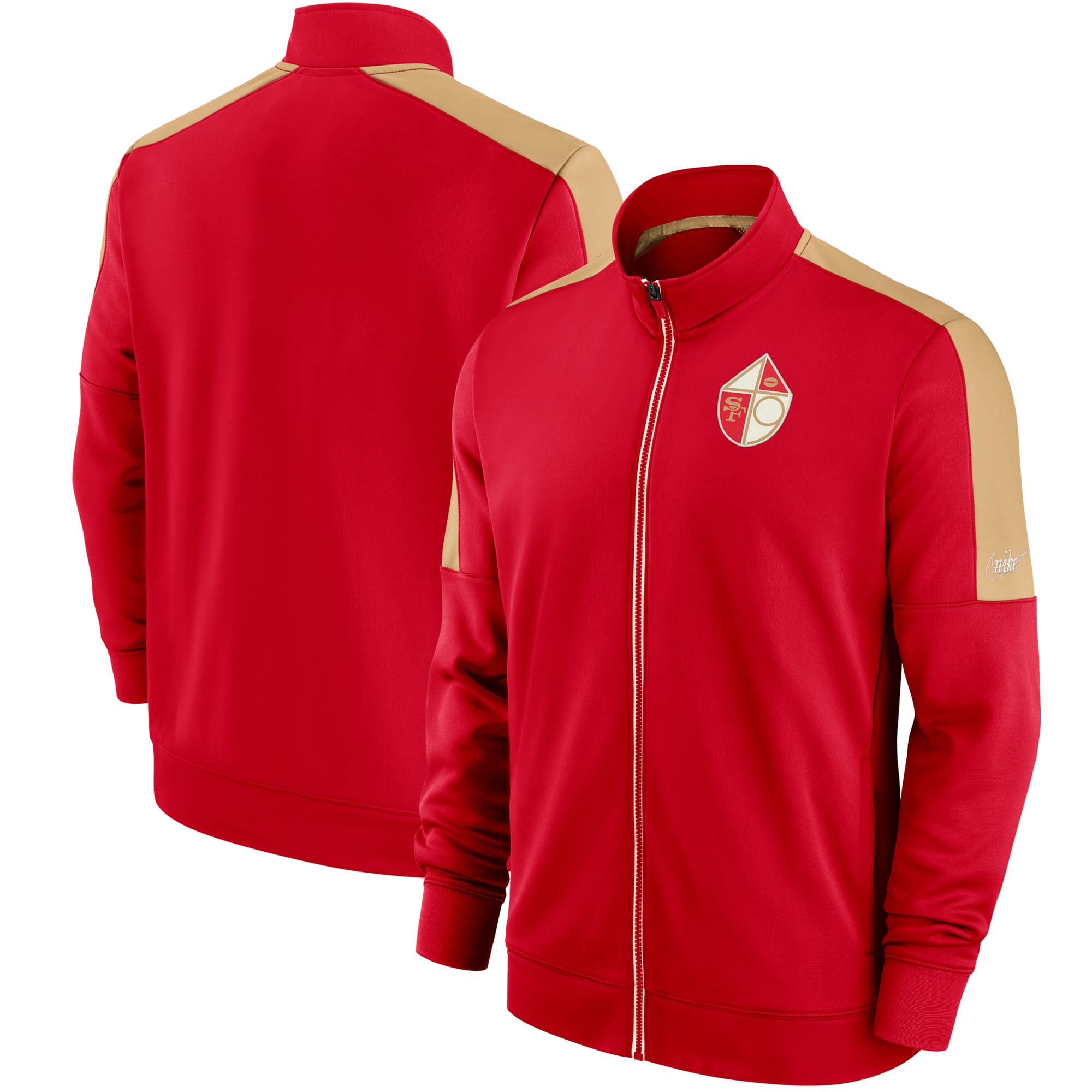 Men's Nike Scarlet San Francisco 49ers Historic Track Full-Zip Jacket