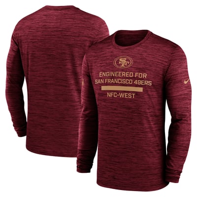 San Francisco 49ers Nike Sideline Velocity Dri-FIT Long Sleeve T-Shirt - Scarlet